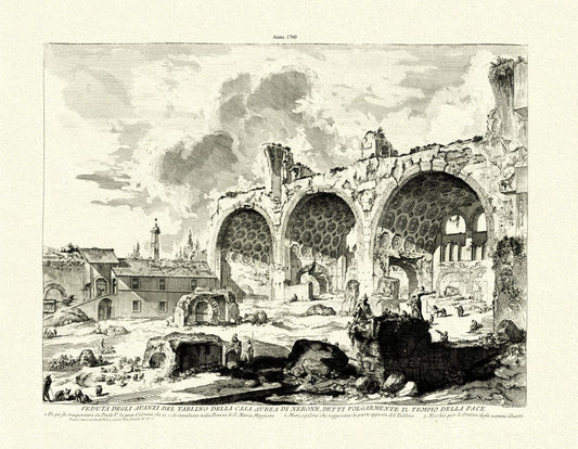 Roman Empire: Giovanni Battista Piranesi, View of the Dining Room of Nero's Golden House (1 of 2), c. 1760 - The Map Chest