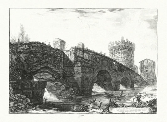 Roman Empire: Giovanni Battista Piranesi, View of the Ponte Lugano on the Anio, c. 1760 - The Map Chest