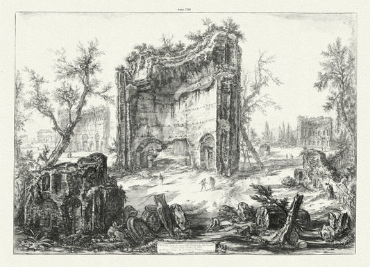 Roman Empire: Giovanni Battista Piranesi, View of the Remains of the Buildings on the Second Floor of the Baths of Titus, c. 1760 - The Map Chest