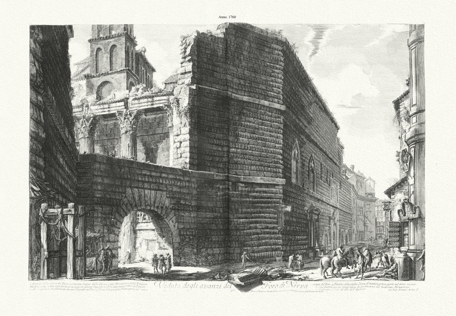 Roman Empire: Giovanni Battista Piranesi, View of the Remains of the Forum of Nerva (1 of 2), c. 1760 - The Map Chest