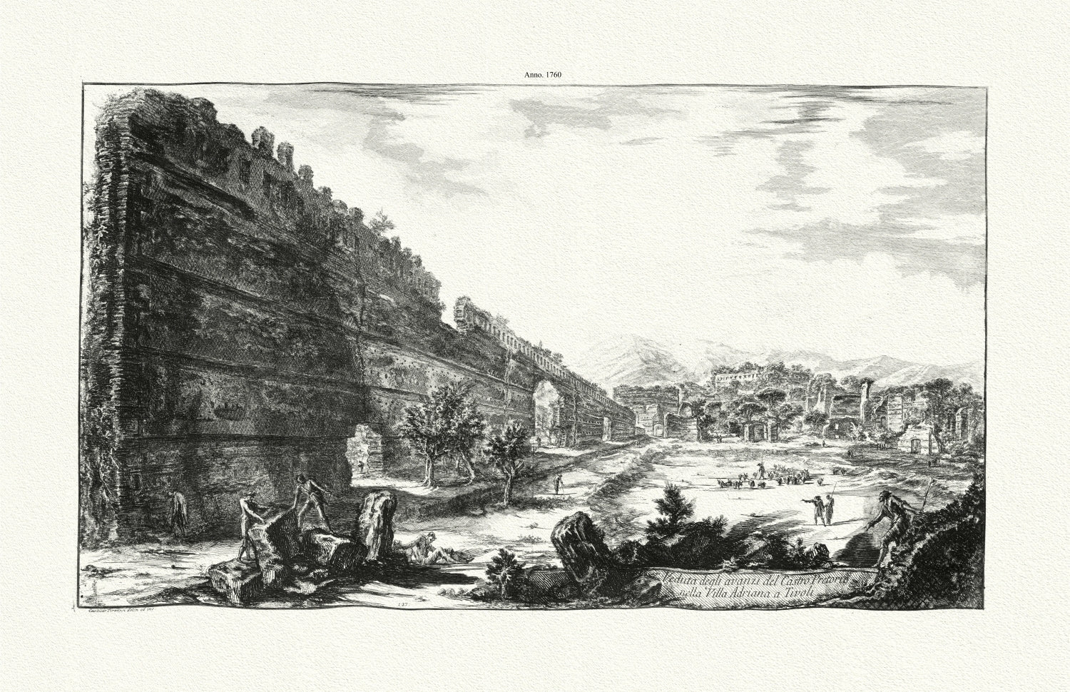 Roman Empire: Giovanni Battista Piranesi, View of the Remains of the Praetorian Fort in Hadrian's Villa, c. 1760 - The Map Chest