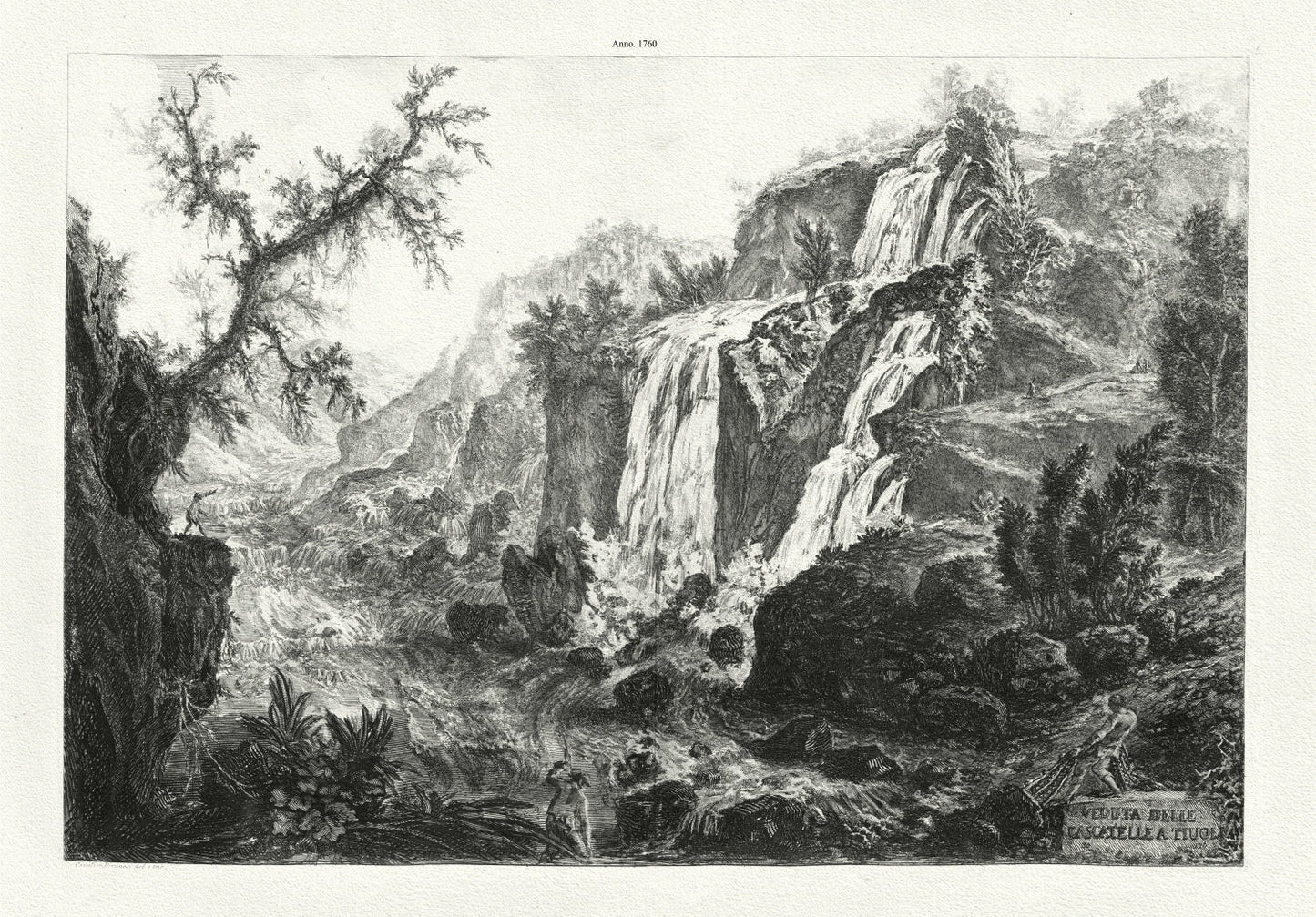Roman Empire: Giovanni Battista Piranesi, View of the Small Waterfalls in Tivoli, c. 1760 - The Map Chest