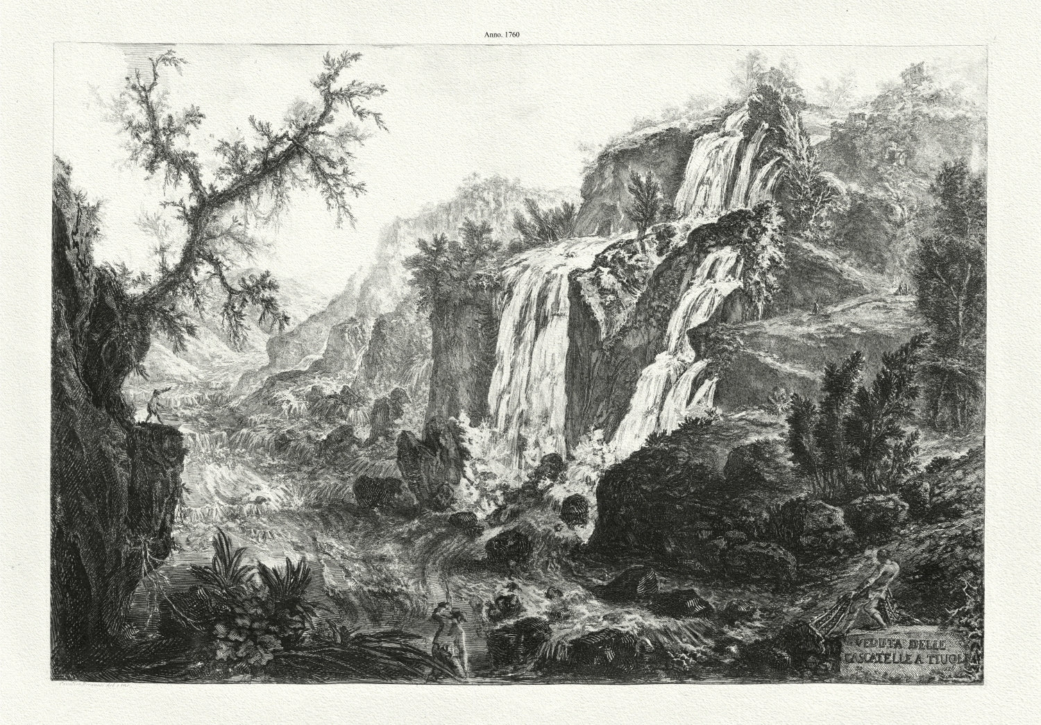 Roman Empire: Giovanni Battista Piranesi, View of the Small Waterfalls in Tivoli, c. 1760 - The Map Chest