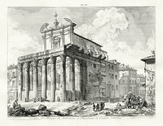 Roman Empire: Giovanni Battista Piranesi, View of the Temple of Antoninus and Faustina in the Roman Forum, c. 1760 - The Map Chest
