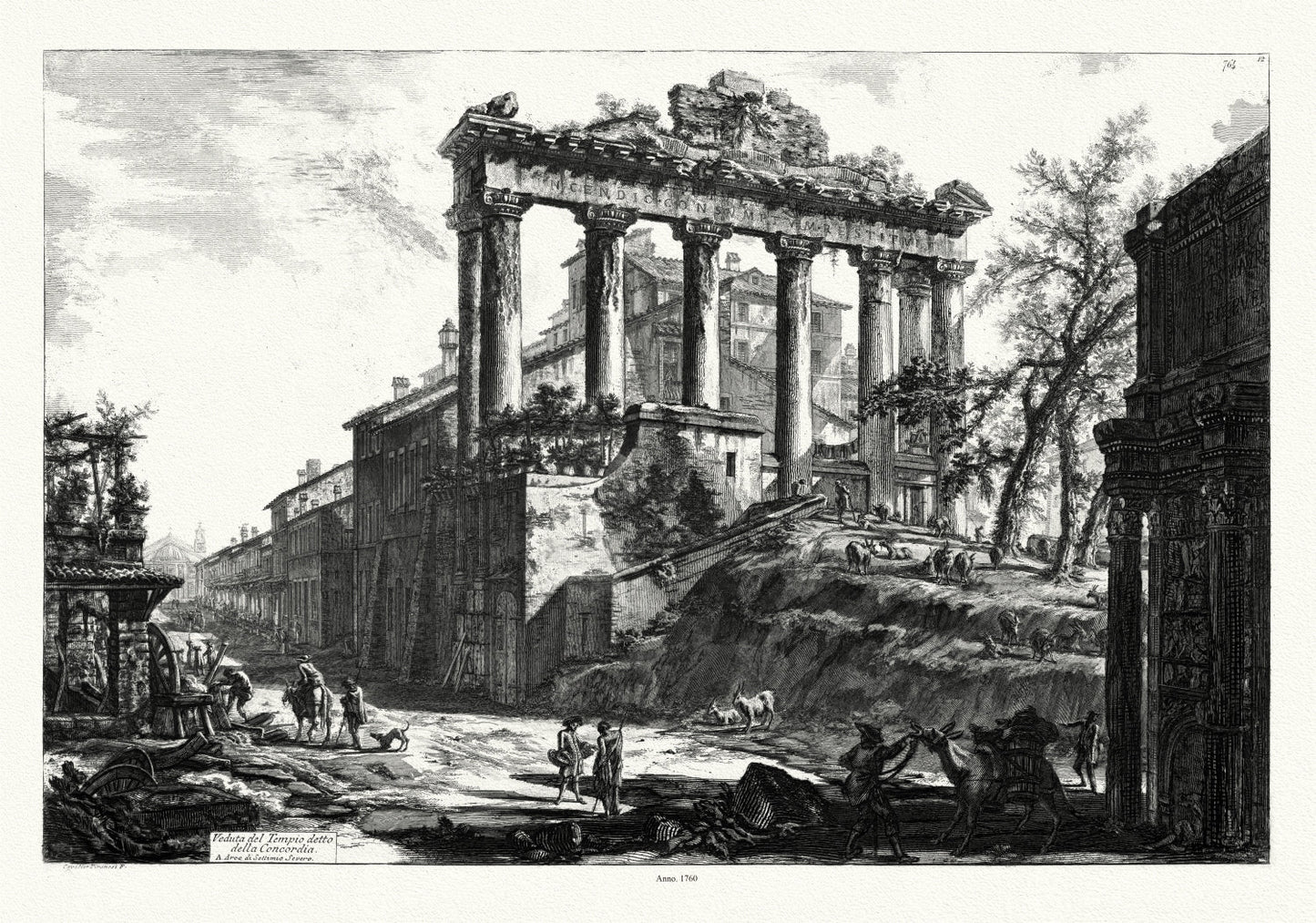 Roman Empire: Giovanni Battista Piranesi, View of the Temple of Concord, c. 1760 Ver. II - The Map Chest