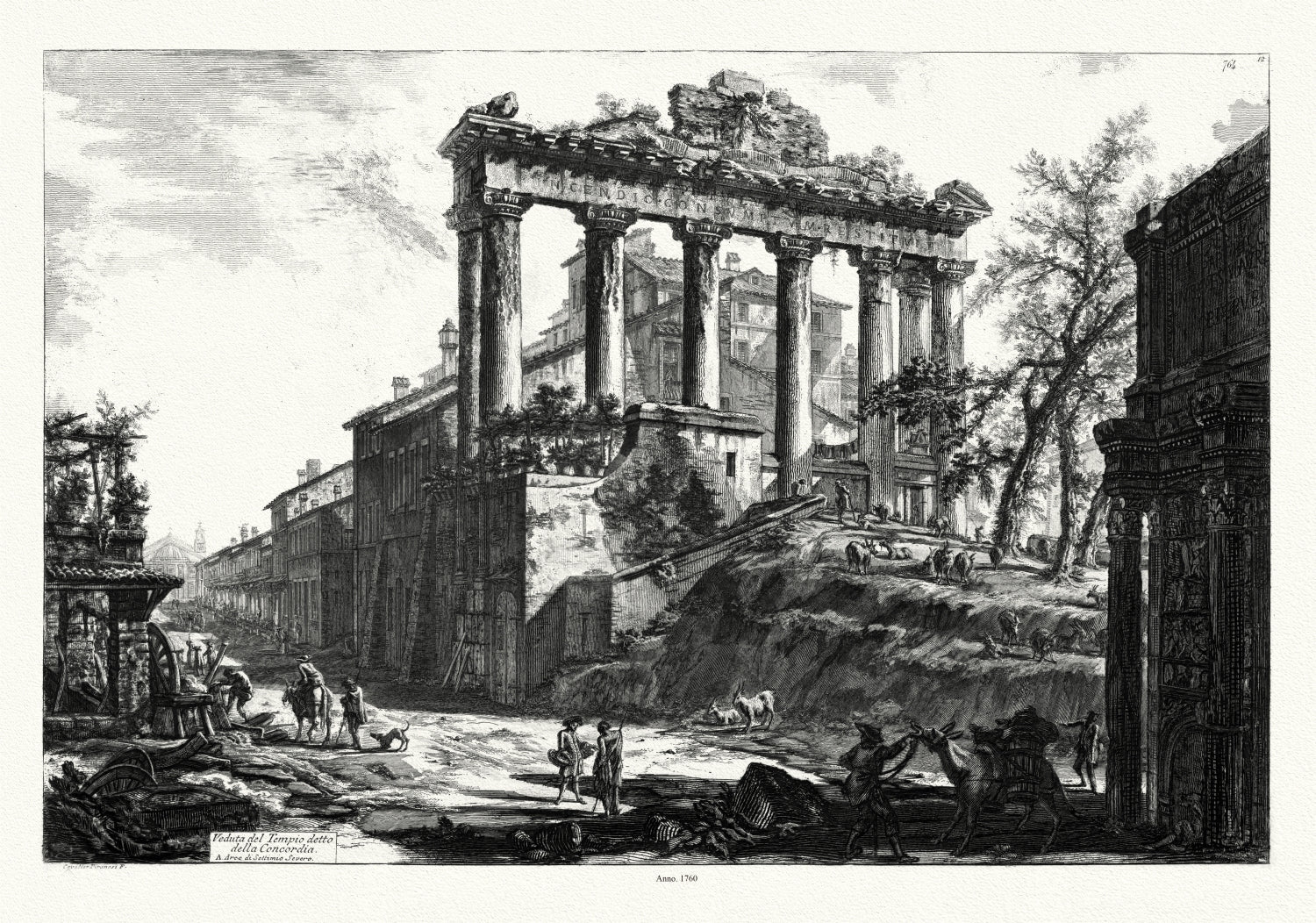 Roman Empire: Giovanni Battista Piranesi, View of the Temple of Concord, c. 1760 Ver. II - The Map Chest