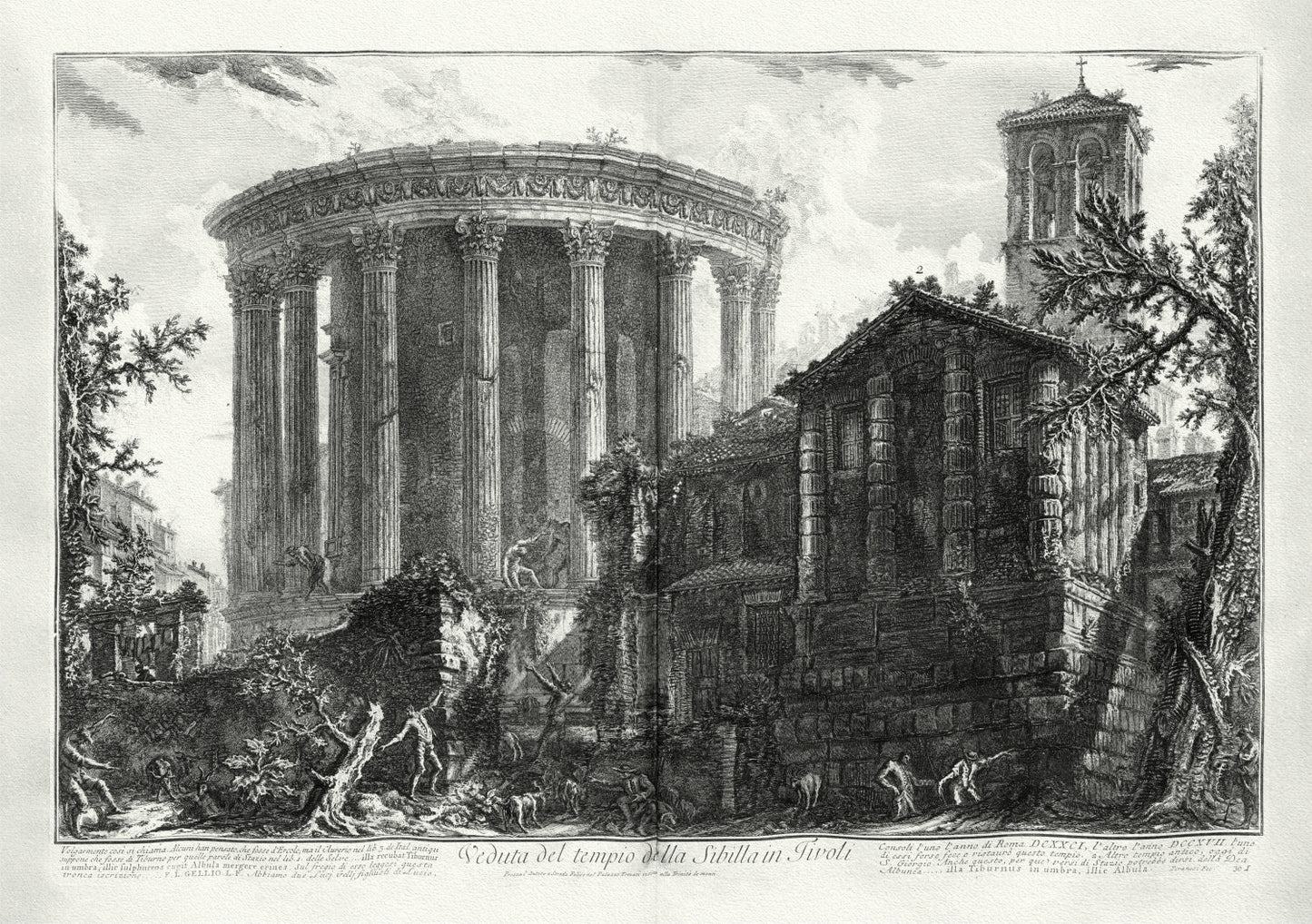 Roman Empire: Giovanni Battista Piranesi, View of the Temple of the Sibyl in Tivoli, c. 1760 - The Map Chest