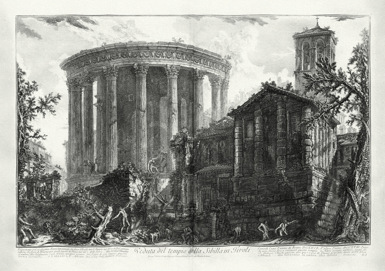 Roman Empire: Giovanni Battista Piranesi, View of the Temple of the Sibyl in Tivoli, c. 1760 - The Map Chest