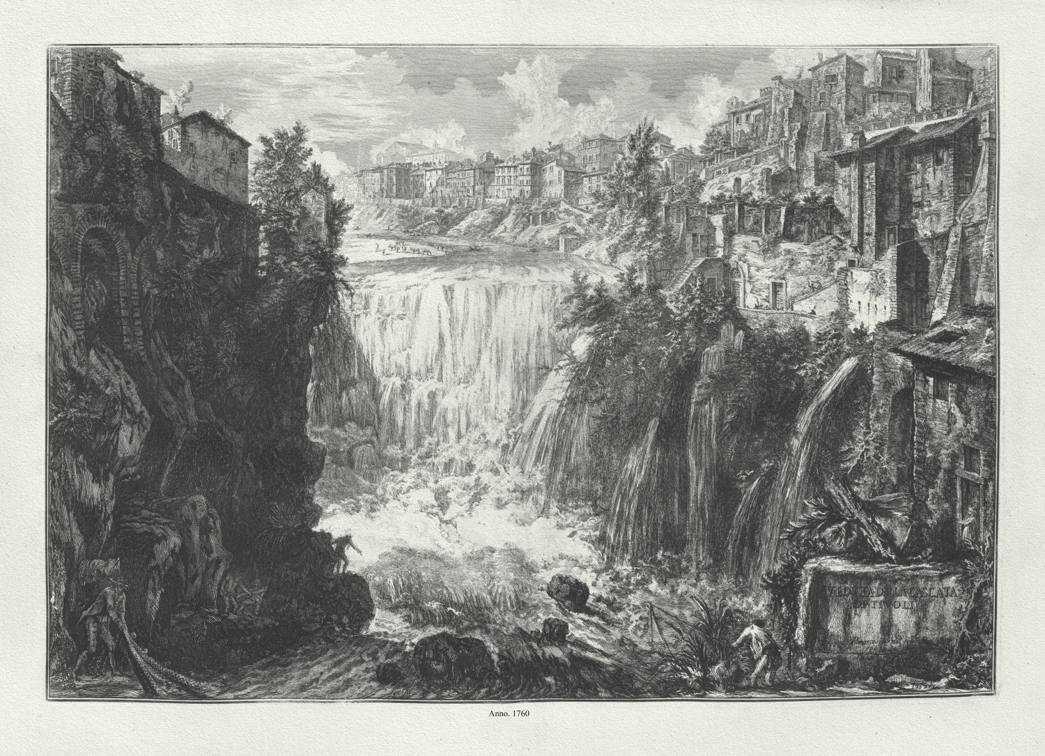 Roman Empire: Giovanni Battista Piranesi, View of the Waterfall of Tivoli, c. 1760 - The Map Chest