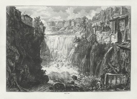 Roman Empire: Giovanni Battista Piranesi, View of the Waterfall of Tivoli, c. 1760 - The Map Chest