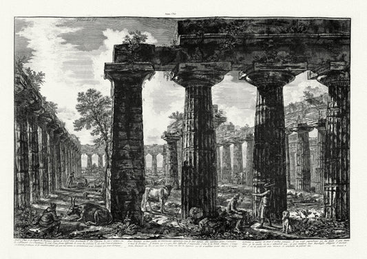 Roman Empire: Giovanni Battista Piranesi, Views of Rome, Autre Vue de la Facade du Pronaos, etc., Planche VI, 1761 - The Map Chest