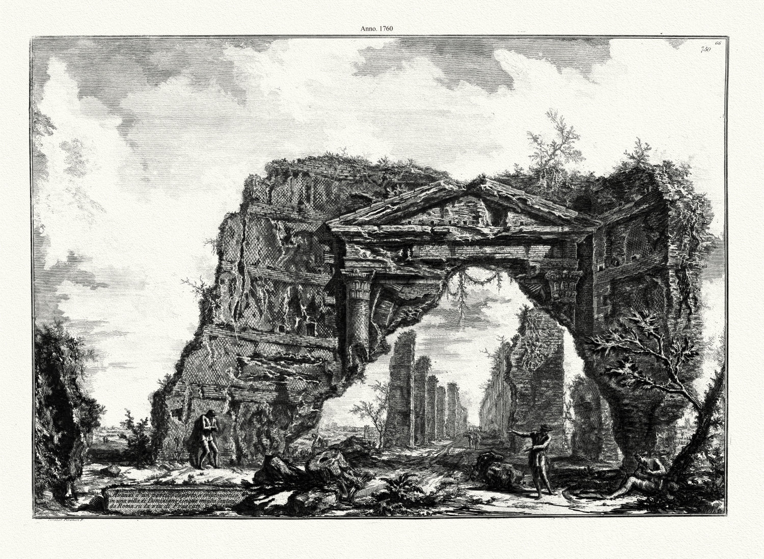 Roman Empire: Giovanni Battista Piranesi, Views of Rome, Avanzi D' Un Portico Coperto, O Criptoportico, In Una Villa Di Domiziano, 1760 - The Map Chest