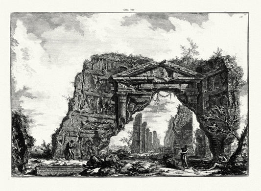 Roman Empire: Giovanni Battista Piranesi, Views of Rome, Avanzi D' Un Portico Coperto, O Criptoportico, In Una Villa Di Domiziano, 1760 - The Map Chest