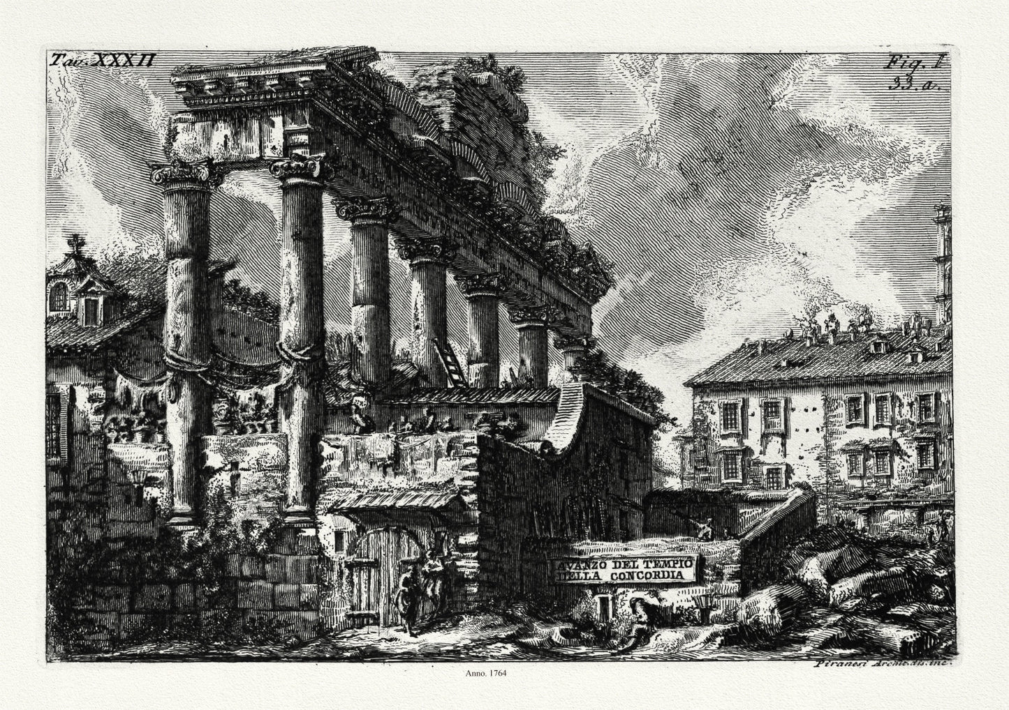 Roman Empire: Giovanni Battista Piranesi, Views of Rome, Avazo Del Tempio Della Concordia, 1764 - The Map Chest