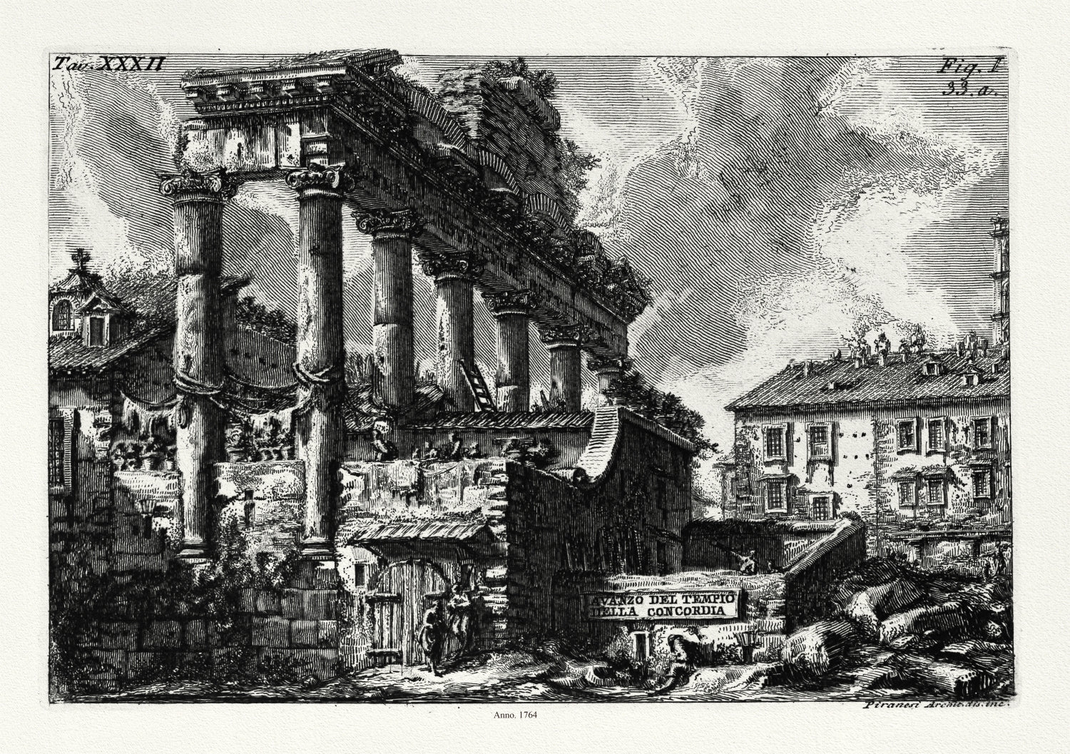 Roman Empire: Giovanni Battista Piranesi, Views of Rome, Avazo Del Tempio Della Concordia, 1764 - The Map Chest