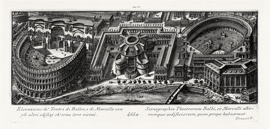 Roman Empire: Giovanni Battista Piranesi, Views of Rome, Elevazione de Teatri di Balbo etc., 1761 - The Map Chest