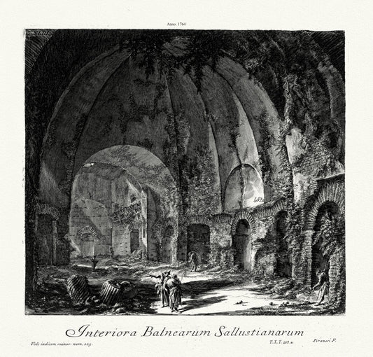 Roman Empire: Giovanni Battista Piranesi, Views of Rome, Interiora Balnearum Sallustianarum, 1764 - The Map Chest