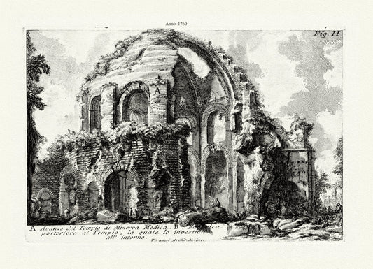 Roman Empire: Giovanni Battista Piranesi, Views of Rome, No. XI, Avanzo del Tempio di Minerva Medica, 1760 - The Map Chest
