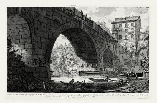 Roman Empire: Giovanni Battista Piranesi, Views of Rome, No. XXI, Ponte Ferrato, 1764 - The Map Chest
