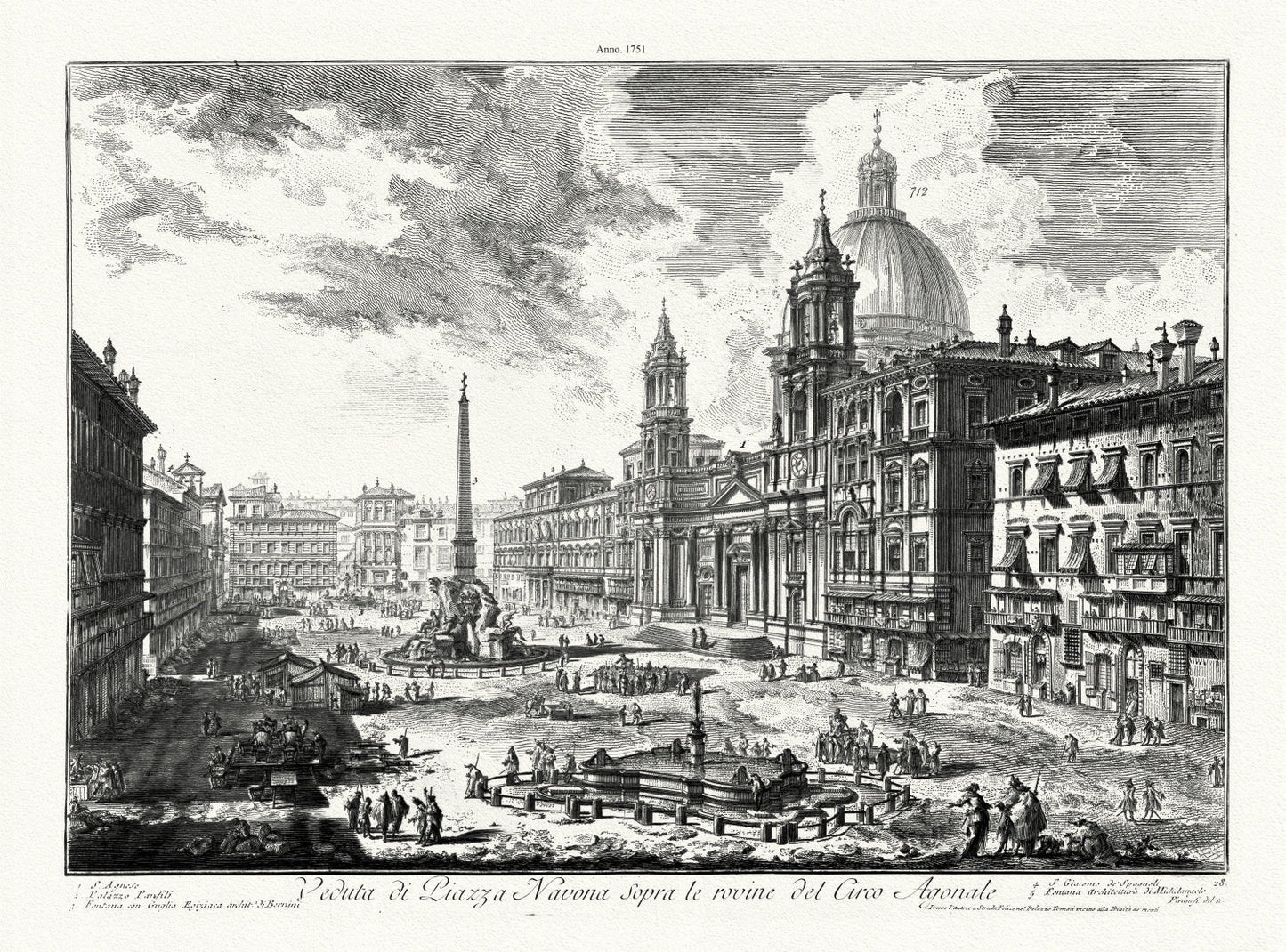 Roman Empire: Giovanni Battista Piranesi, Views of Rome, Piazza di Navonna, 1751 - The Map Chest