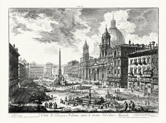 Roman Empire: Giovanni Battista Piranesi, Views of Rome, Piazza di Navonna, 1751 - The Map Chest