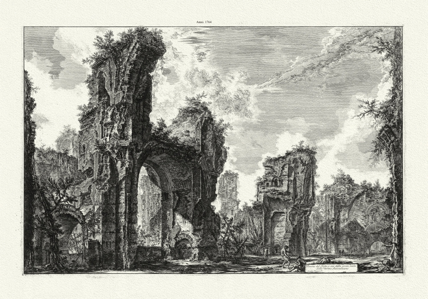Roman Empire: Giovanni Battista Piranesi, Views of Rome, Rovine del Sisto o sia della gran sala delle Terme Antonini, 1764 - The Map Chest