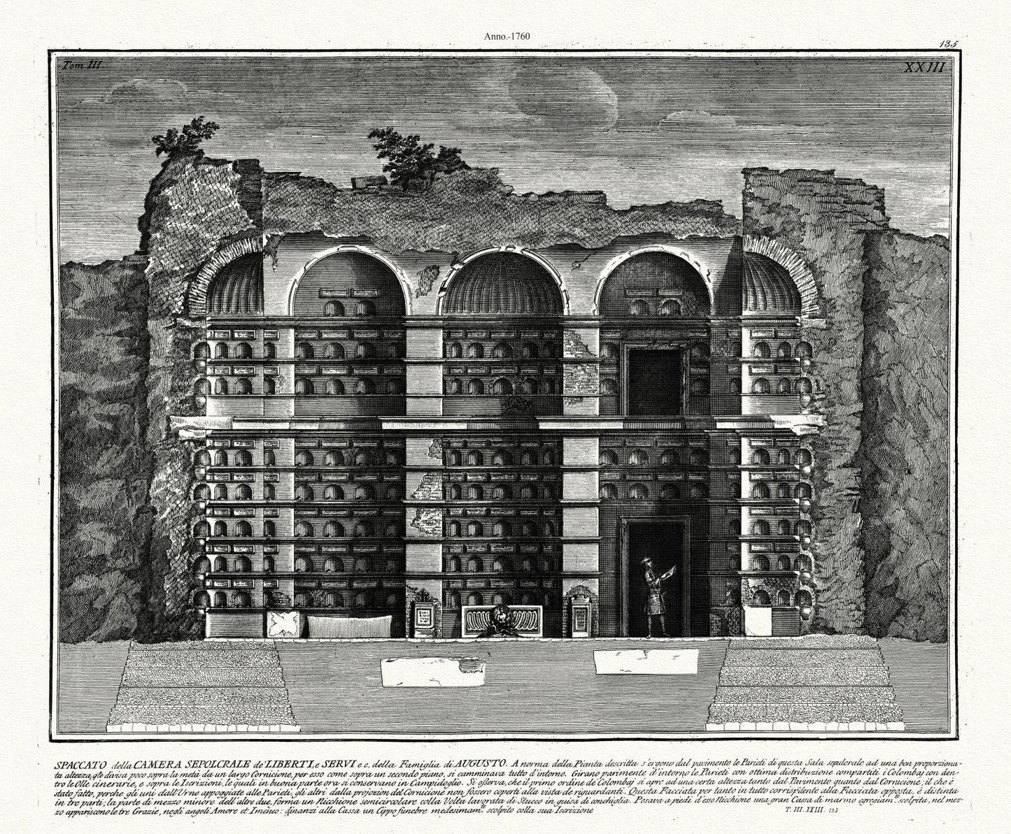 Roman Empire: Giovanni Battista Piranesi, Views of Rome, Spaccato della Camera Sepolcrale de'Liberti etc., 1760 - The Map Chest