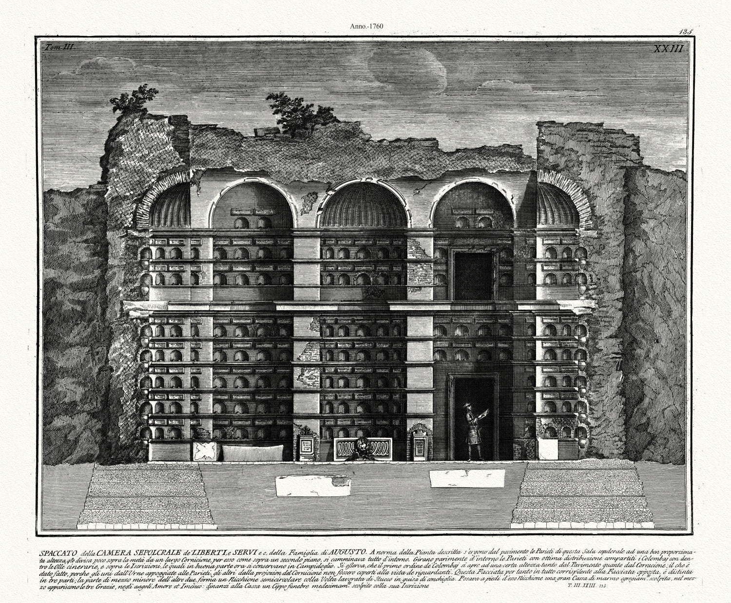 Roman Empire: Giovanni Battista Piranesi, Views of Rome, Spaccato della Camera Sepolcrale de'Liberti etc., 1760 - The Map Chest