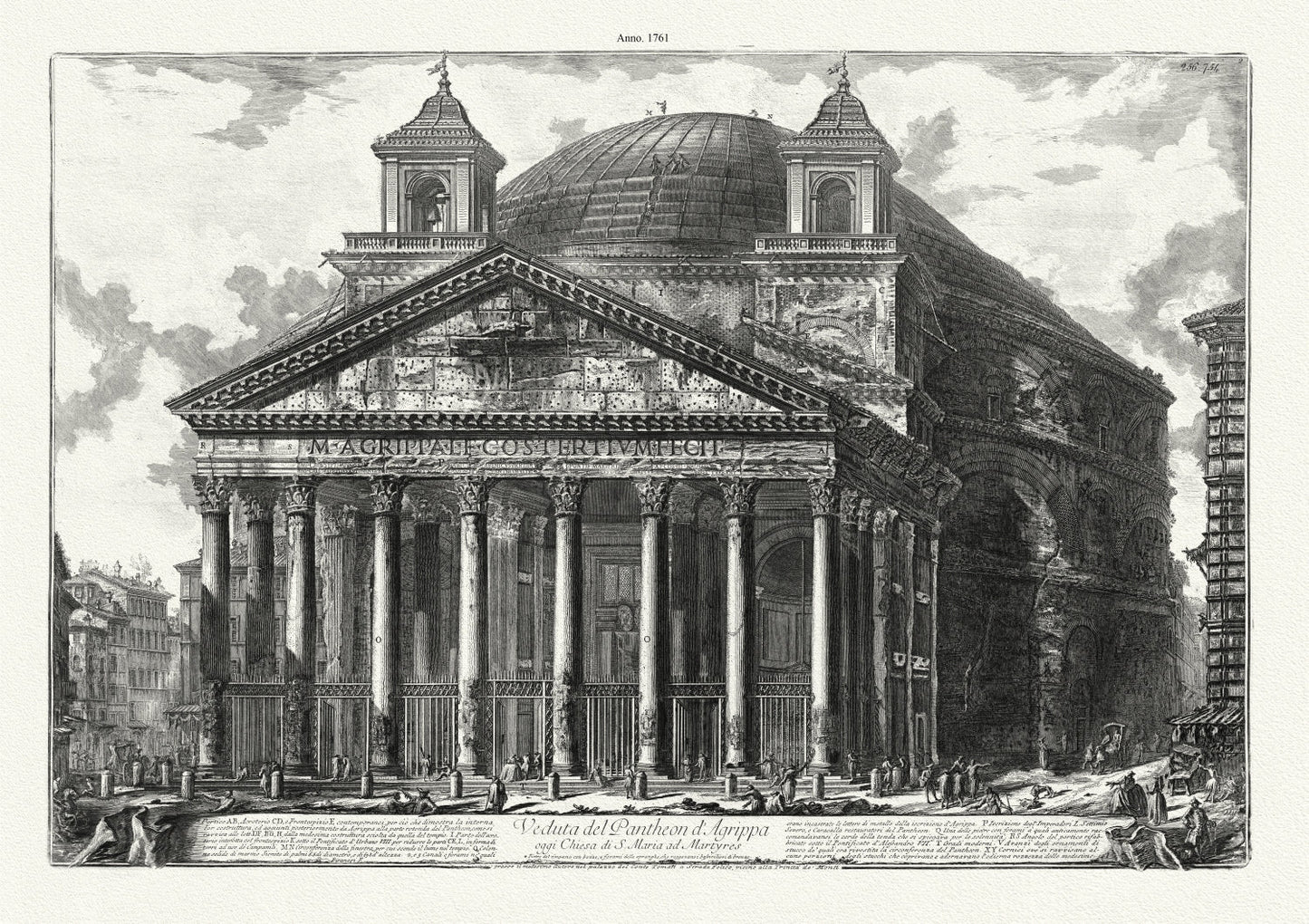 Roman Empire: Giovanni Battista Piranesi, Views of Rome, The Pantheon, 1761 Ver. II - The Map Chest