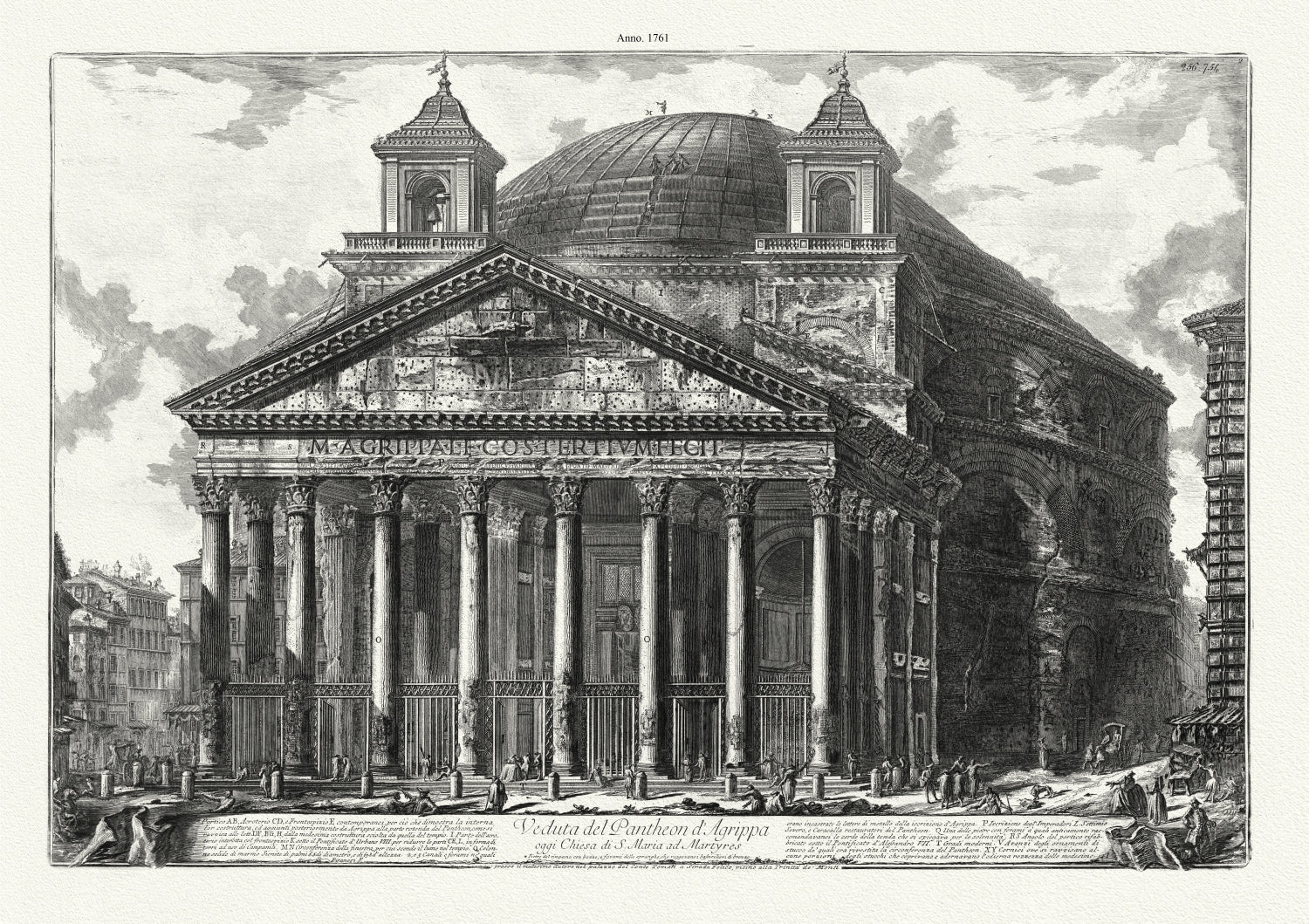 Roman Empire: Giovanni Battista Piranesi, Views of Rome, The Pantheon, 1761 Ver. II - The Map Chest