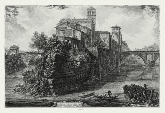 Roman Empire: Giovanni Battista Piranesi, Views of Rome, The The Isola Tiberina, 1760 - The Map Chest