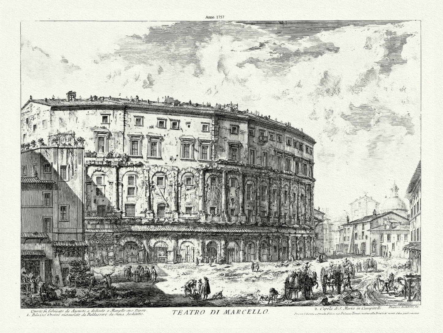 Roman Empire: Giovanni Battista Piranesi, Views of Rome, The Theatre of Marcellus, 1757 - The Map Chest