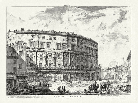 Roman Empire: Giovanni Battista Piranesi, Views of Rome, The Theatre of Marcellus, 1757 - The Map Chest