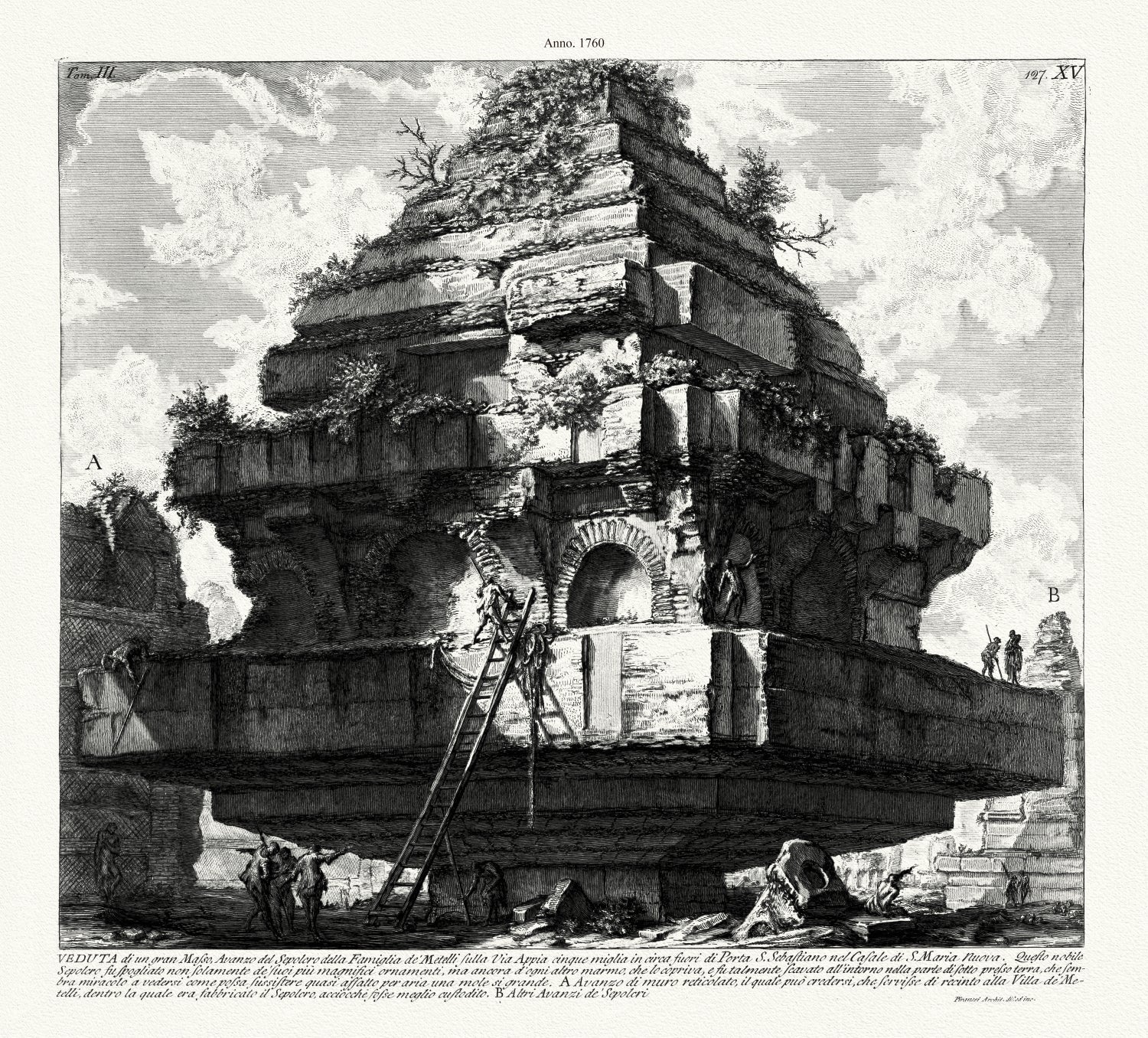 Roman Empire: Giovanni Battista Piranesi, Views of Rome - The Tomb On The Via Appia, 1760 - The Map Chest