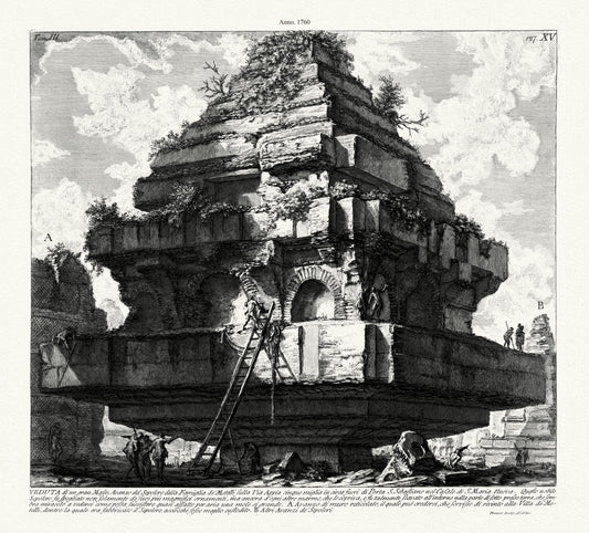 Roman Empire: Giovanni Battista Piranesi, Views of Rome - The Tomb On The Via Appia, 1760 - The Map Chest