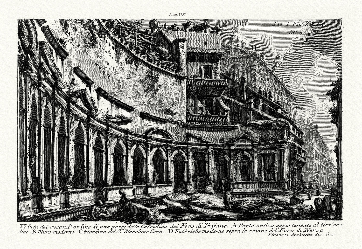 Roman Empire: Giovanni Battista Piranesi, Views of Rome, Trajan's Market, 1757 - The Map Chest