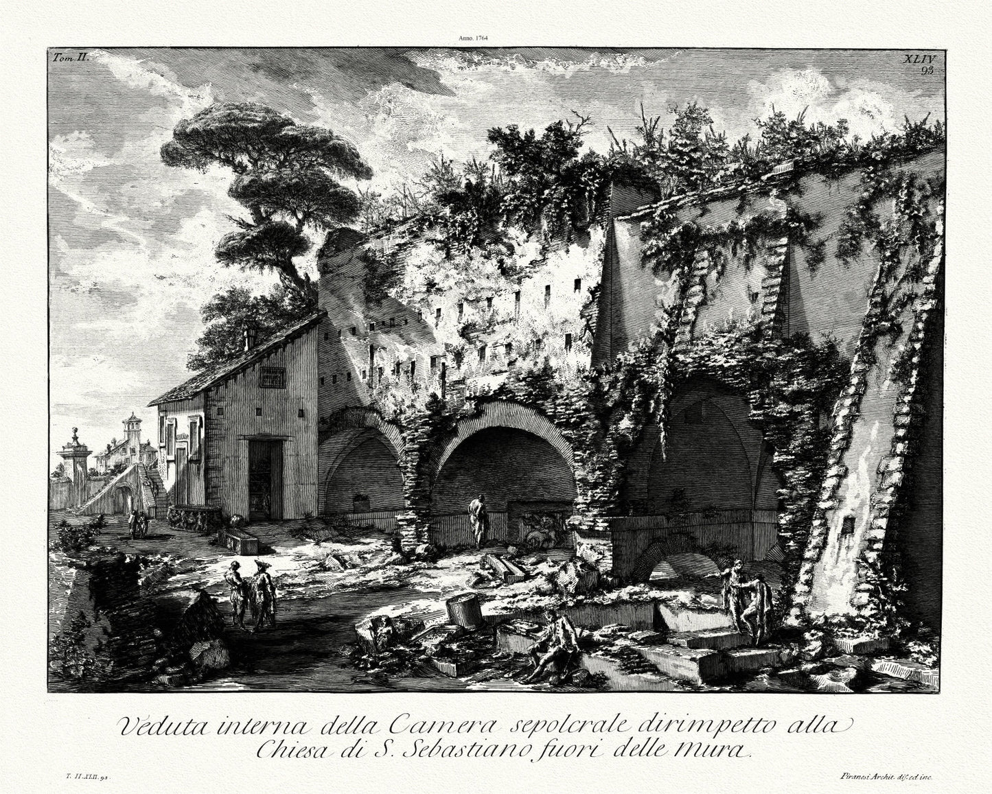 Roman Empire: Giovanni Battista Piranesi, Views of Rome, Veduta interna della Camera sepocraledirimpetto alla Chiesa si S. Sebastiano, 1764 - The Map Chest