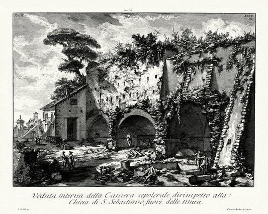 Roman Empire: Giovanni Battista Piranesi, Views of Rome, Veduta interna della Camera sepocraledirimpetto alla Chiesa si S. Sebastiano, 1764 - The Map Chest
