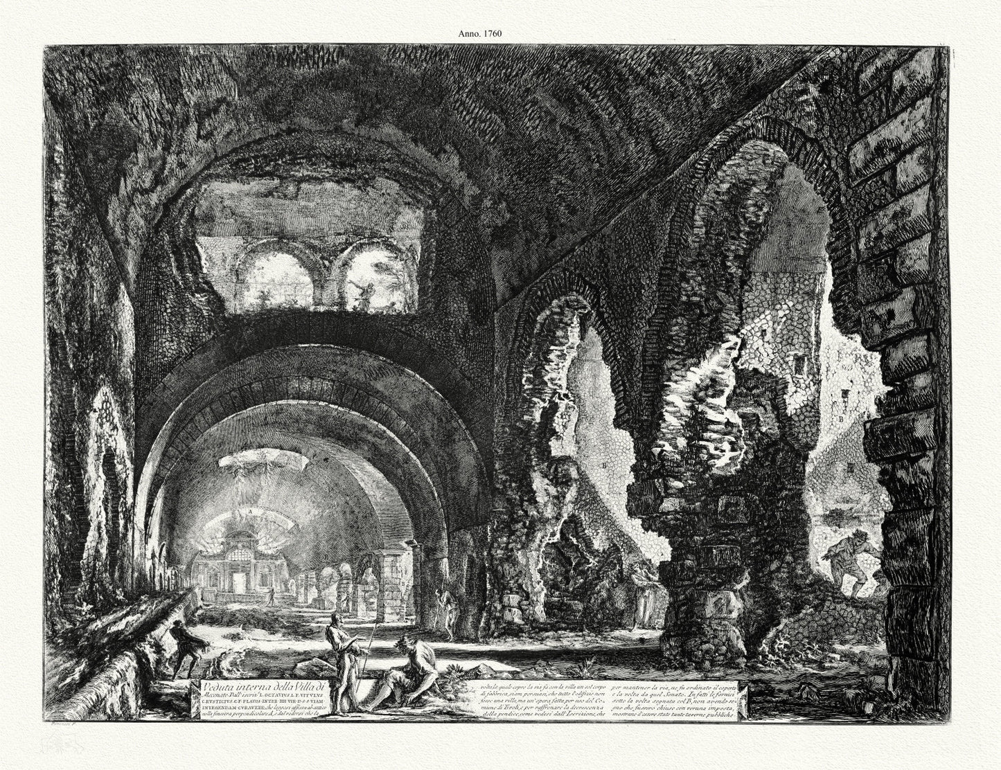 Roman Empire: Giovanni Battista Piranesi, Views of Rome, Veduta interna della Villa di Mecenate etc.,1760 - The Map Chest