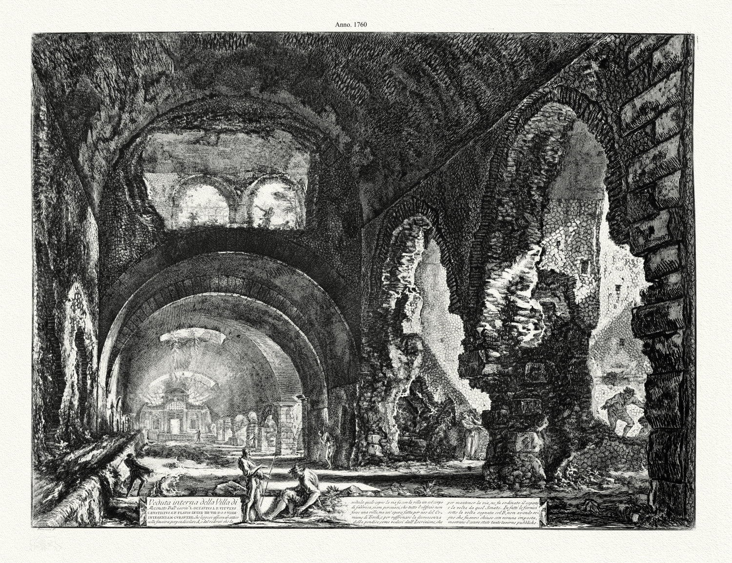 Roman Empire: Giovanni Battista Piranesi, Views of Rome, Veduta interna della Villa di Mecenate etc.,1760 - The Map Chest