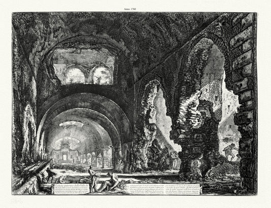 Roman Empire: Giovanni Battista Piranesi, Views of Rome, Veduta interna della Villa di Mecenate etc.,1760 - The Map Chest