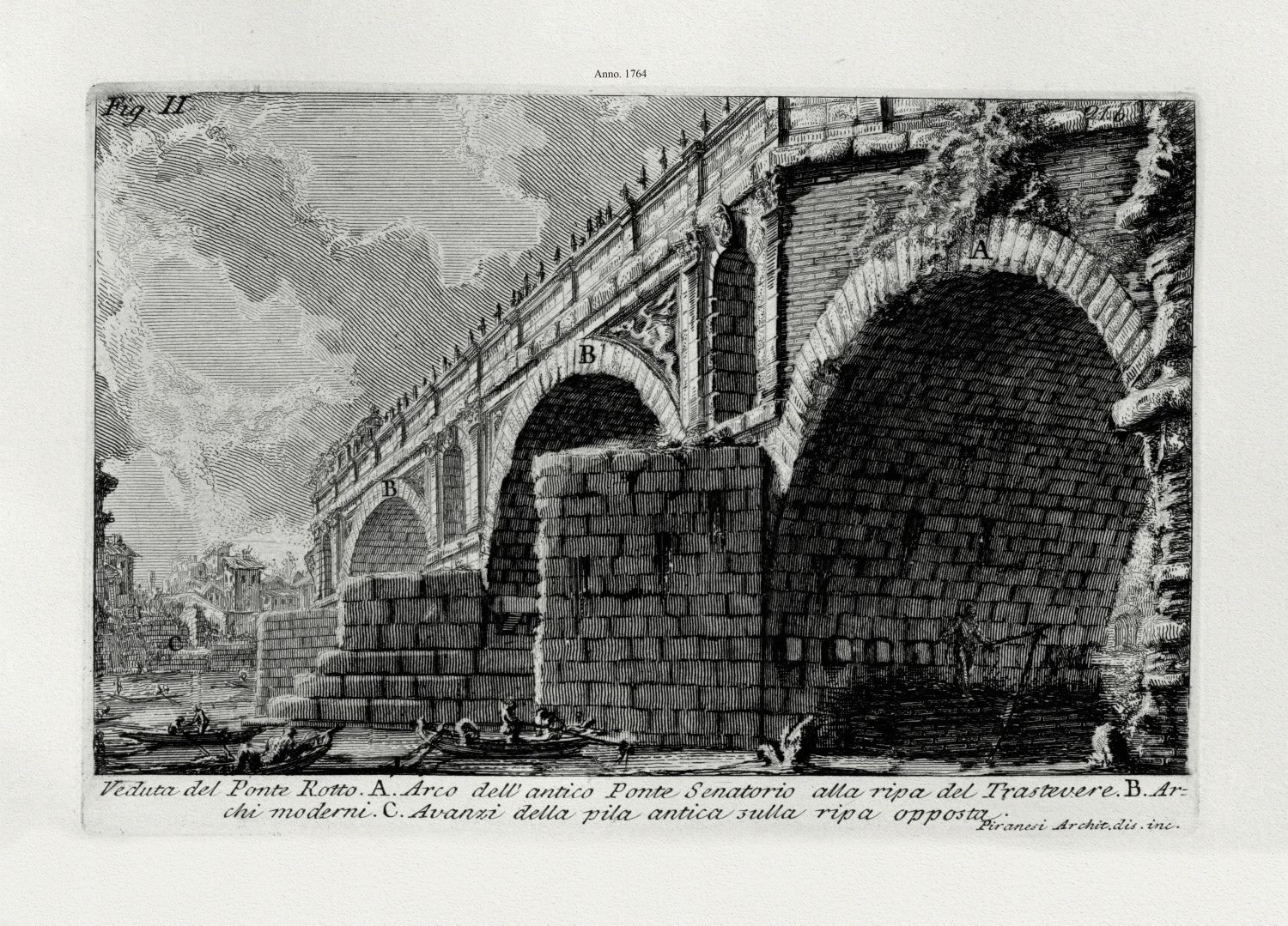 Roman Empire: Giovanni Battista Piranesi, Views of Rome, Vedute del Ponte Rotto, 1764 - The Map Chest