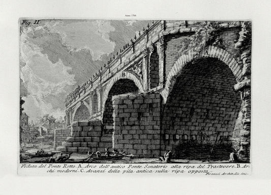 Roman Empire: Giovanni Battista Piranesi, Views of Rome, Vedute del Ponte Rotto, 1764 - The Map Chest