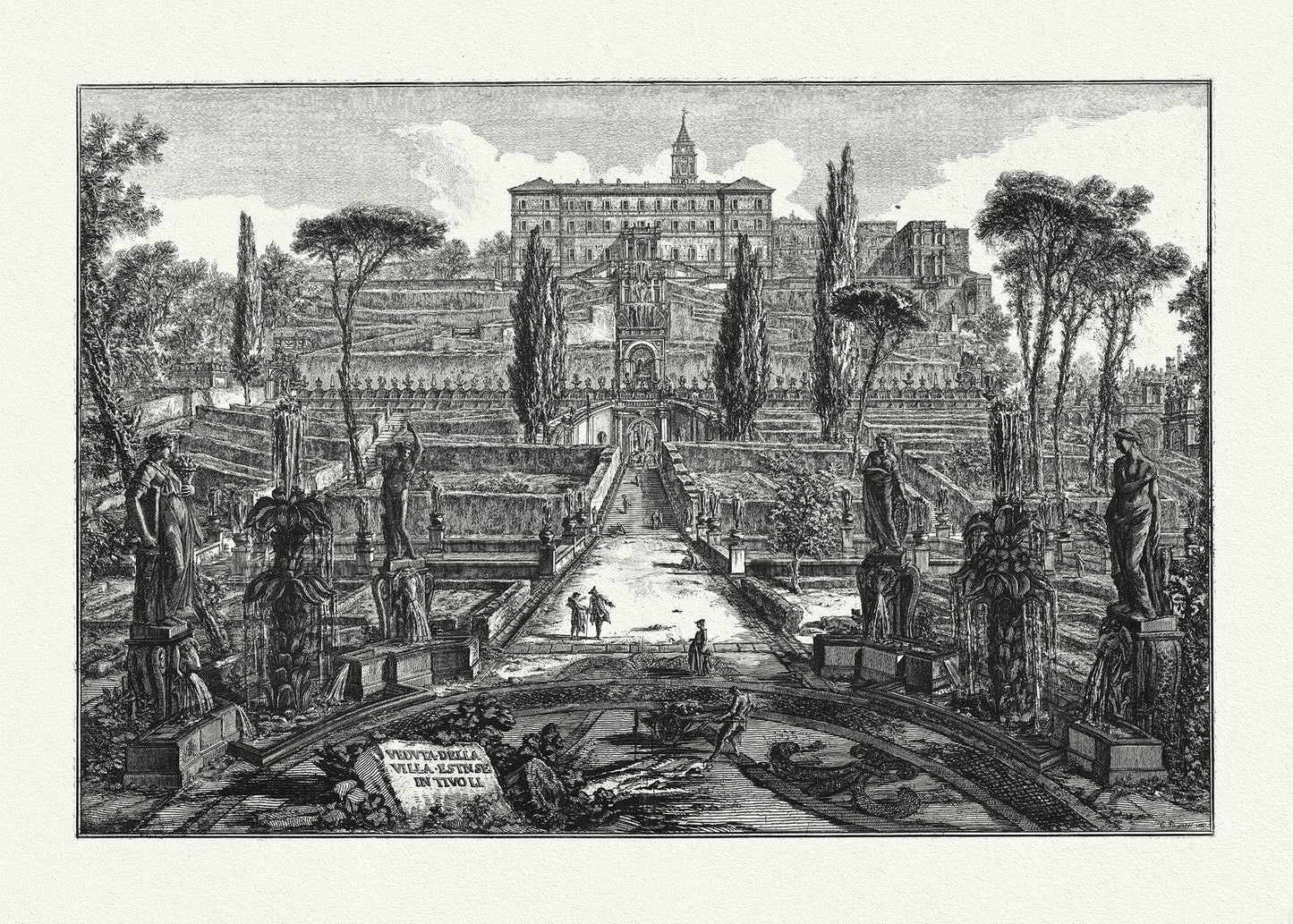 Roman Empire: Giovanni Battista Piranesi, Villa d'Este, Tivoli, 1785 - The Map Chest