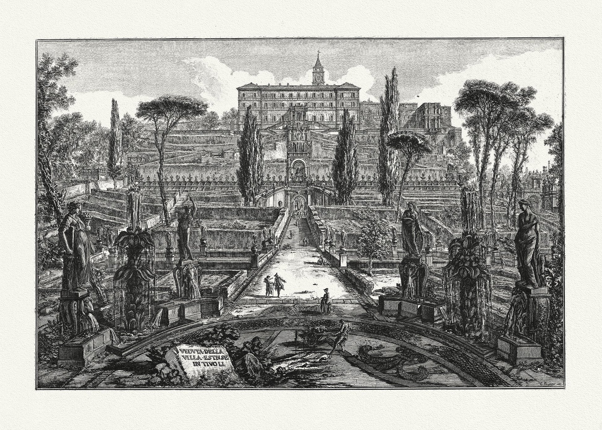 Roman Empire: Giovanni Battista Piranesi, Villa d'Este, Tivoli, 1785 - The Map Chest