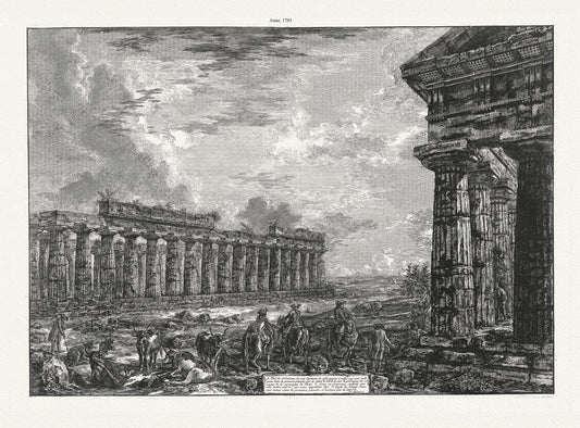 Roman Empire: Giovanni Battista Piranesi, Vue des 18 Colonnes de cote...et de Campagne de Pesto, 1785 - The Map Chest