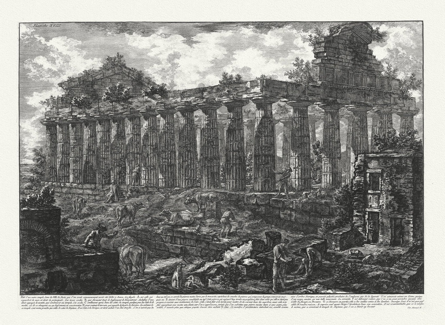 Roman Empire: Giovanni Battista Piranesi, Vue d'un Autre Temple, Ville de Pesto, 1785 - The Map Chest