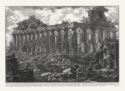 Roman Empire: Giovanni Battista Piranesi, Vue d'un Autre Temple, Ville de Pesto, 1785 - The Map Chest