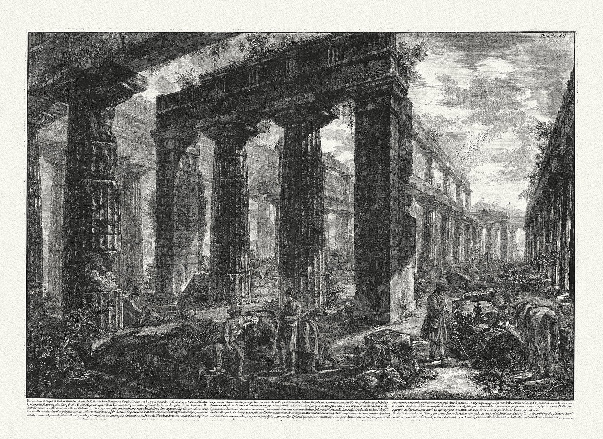 Roman Empire: Giovanni Battista Piranesi, Vue Interiere du Temple de Neptune,1785 - The Map Chest