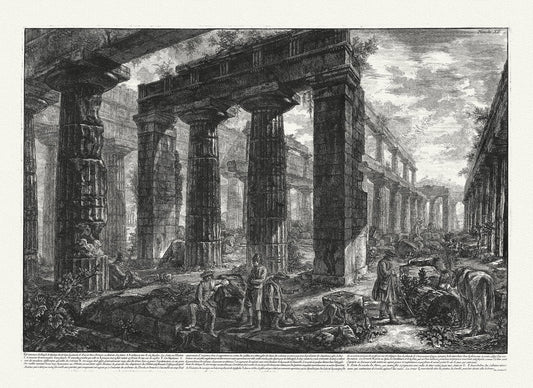 Roman Empire: Giovanni Battista Piranesi, Vue Interiere du Temple de Neptune,1785 - The Map Chest